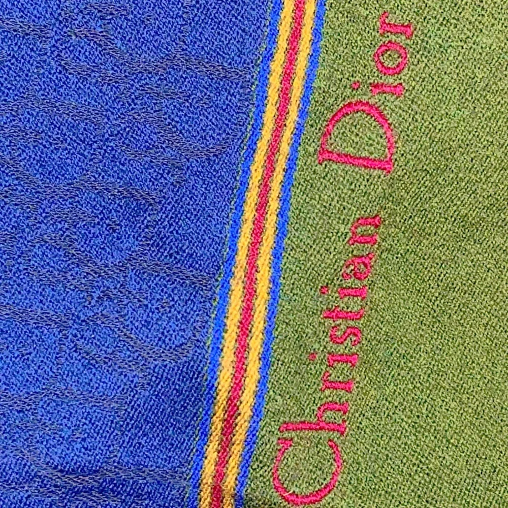 Authentic Vintage Christian Dior Wool Trotter Logo Fringe Scarf